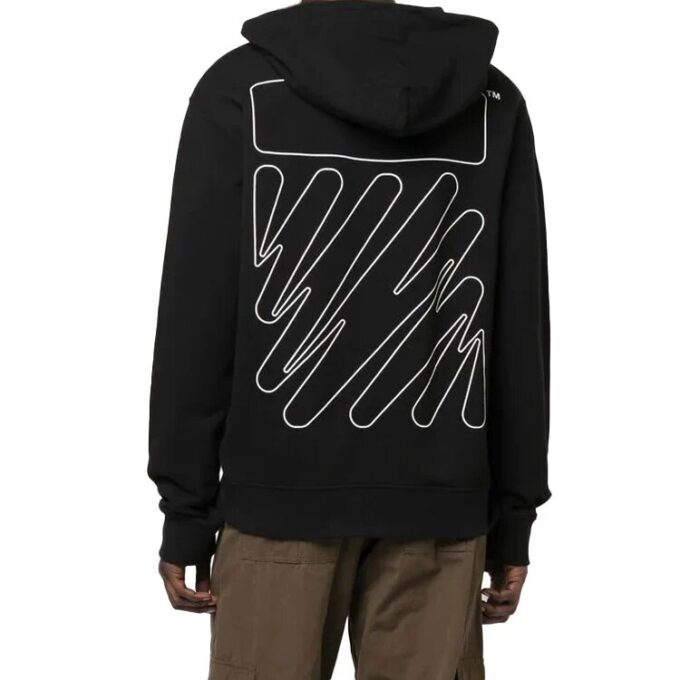Off-White Hombre FW22 Camiseta de manga larga con estampado de rayas diagonales, color negro