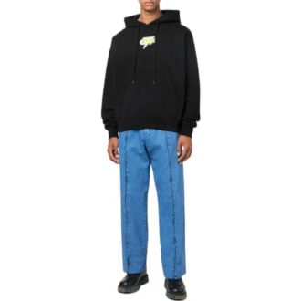 Off-White Hombre FW22 Camiseta de manga larga holgada con estampado de flechas, otoño, negro
