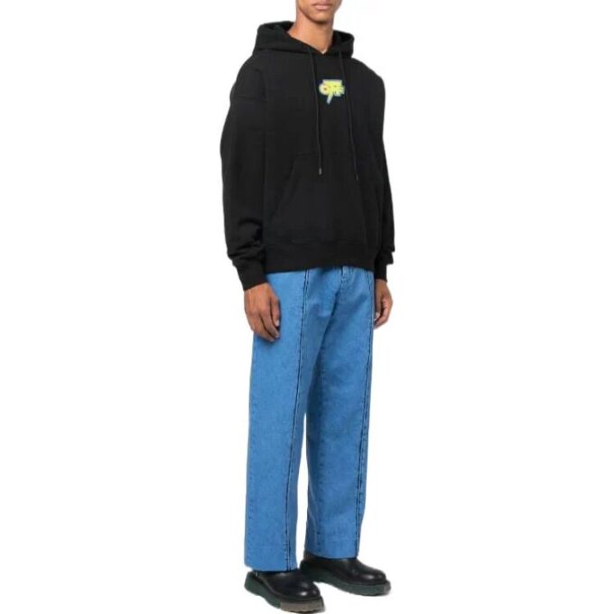Off-White Hombre FW22 Camiseta de manga larga holgada con estampado de flechas, otoño, negro