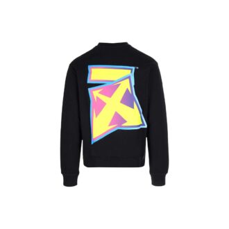 Off-White Hombre FW22 Camiseta de manga larga sin capucha con cuello redondo y estampado de logotipo, color negro