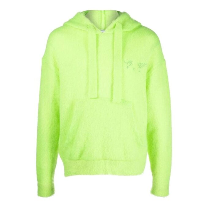 Off-White Hombre FW22 Camiseta holgada con estampado del logotipo de Arrows, verde y amarillo