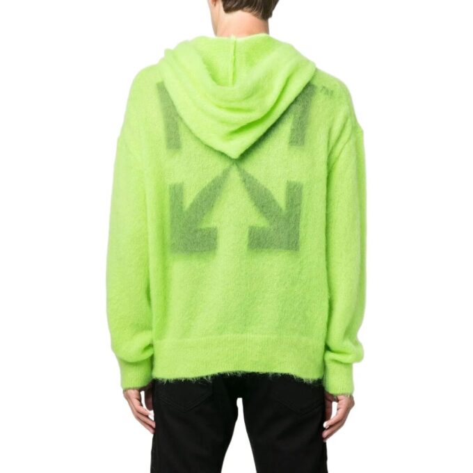 Off-White Hombre FW22 Camiseta holgada con estampado del logotipo de Arrows, verde y amarillo