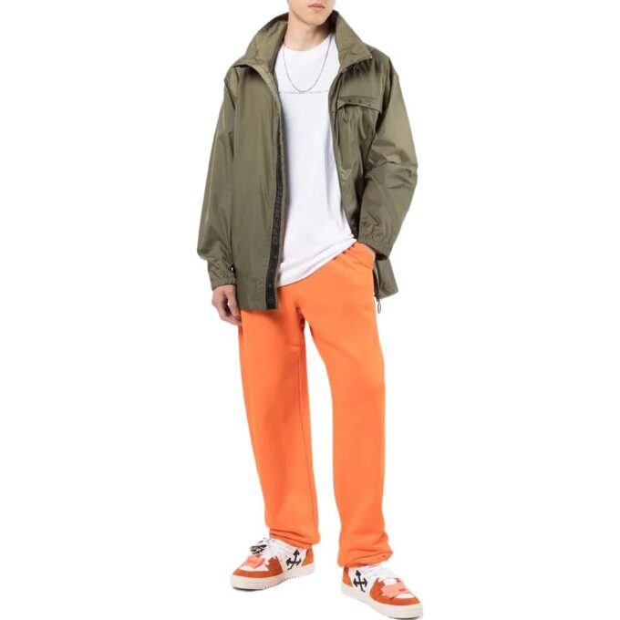 Off-White Hombre FW22 Chaqueta Trench de longitud media con estampado del logotipo Verde