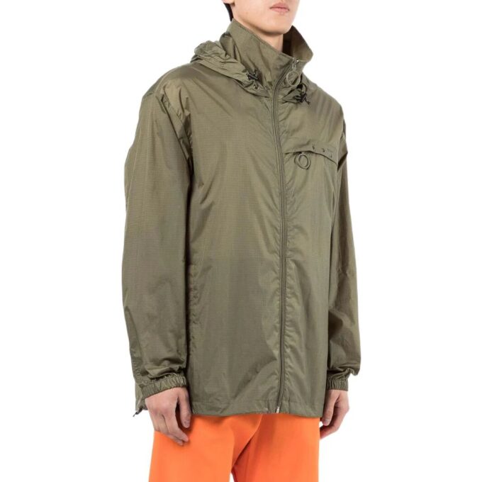 Off-White Hombre FW22 Chaqueta Trench de longitud media con estampado del logotipo Verde