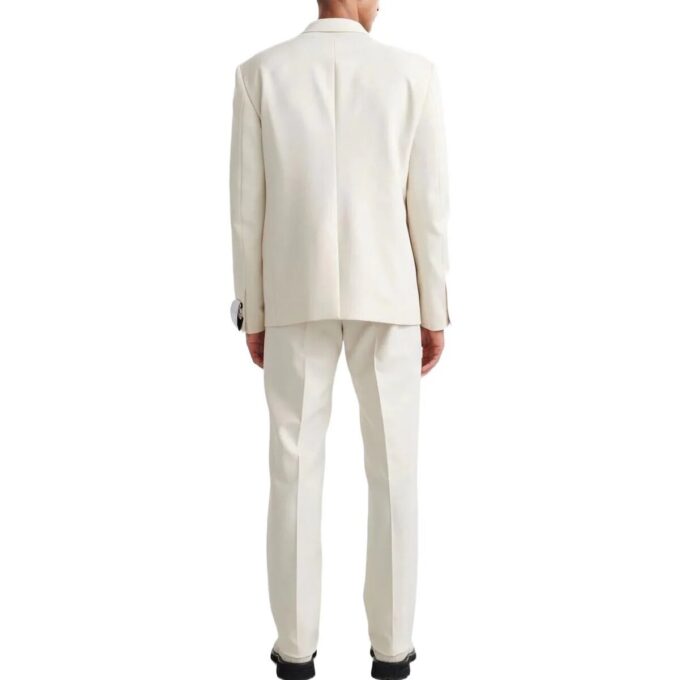 Off-White Hombre FW22 Cinturón con hebilla de color liso Pantalones rectos informales/pantalones blancos