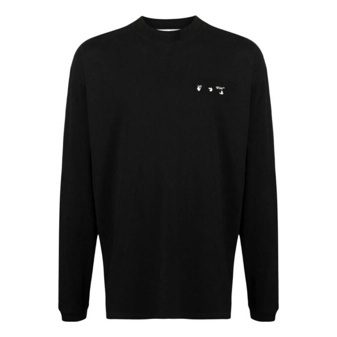 Off-White Hombre FW22 Estampado con logotipo Versión de manga larga Negro