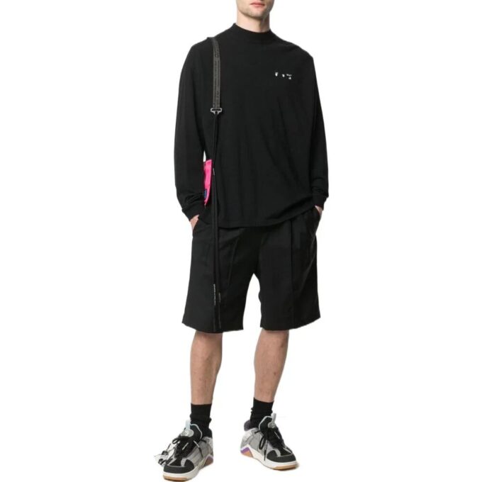 Off-White Hombre FW22 Estampado con logotipo Versión de manga larga Negro