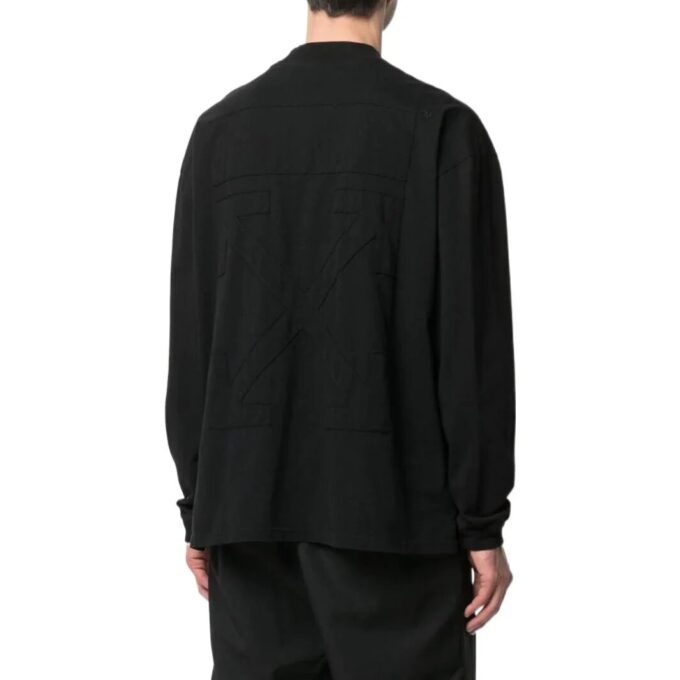 Off-White Hombre FW22 Estampado con logotipo Versión de manga larga Negro