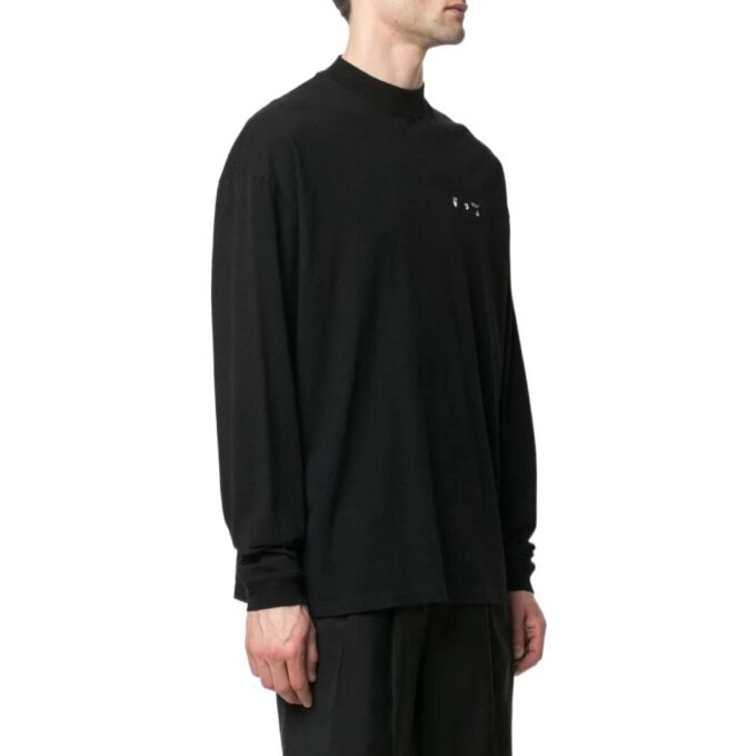 Off-White Hombre FW22 Estampado con logotipo Versión de manga larga Negro