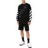 Off-White Hombre FW22 Estampado de logotipo a rayas Cuello redondo Manga larga Corte holgado Otoño Negro