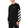Off-White Hombre FW22 Estampado de logotipo a rayas Cuello redondo Manga larga Corte holgado Otoño Negro