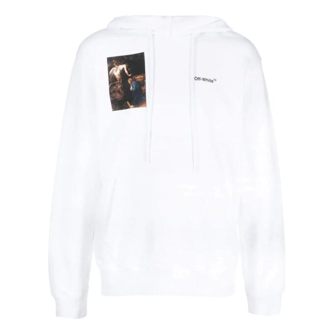 Off-White Hombre FW22 Estampado de personajes, corte holgado, blanco