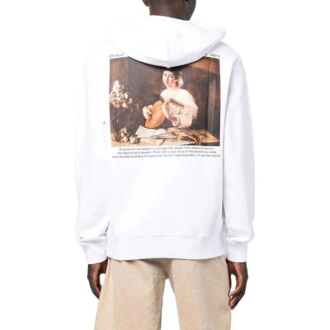 Off-White Hombre FW22 Estampado de personajes, corte holgado, blanco