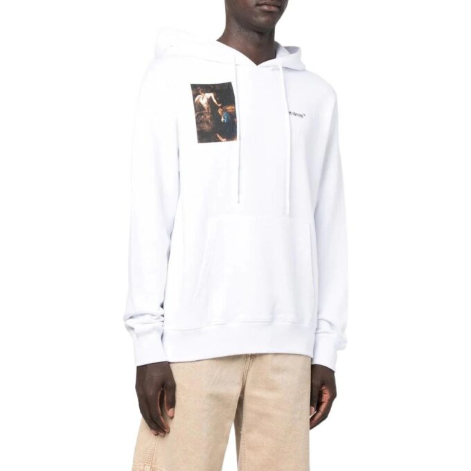 Off-White Hombre FW22 Estampado de personajes, corte holgado, blanco