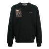 Off-White Hombre FW22 Estampado de Personajes Cuello Redondo Manga Larga Corte Holgado Negro