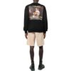 Off-White Hombre FW22 Estampado de Personajes Cuello Redondo Manga Larga Corte Holgado Negro