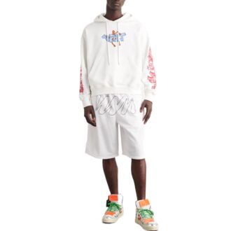 Off-White Hombre FW22 Graffiti Suelto Con capucha Manga larga Blanco