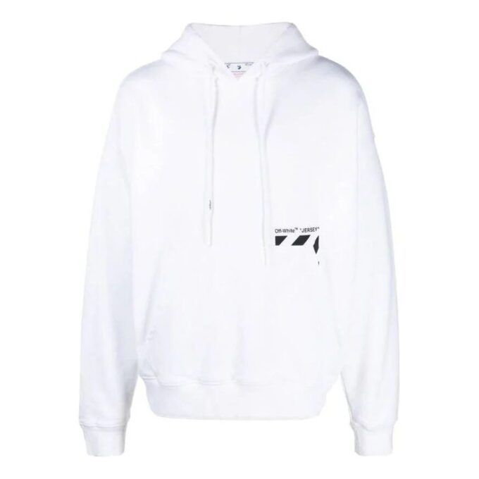 Off-White Hombre FW22 Jersey de manga larga con estampado del logotipo, corte holgado, blanco