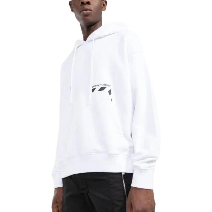 Off-White Hombre FW22 Jersey de manga larga con estampado del logotipo, corte holgado, blanco