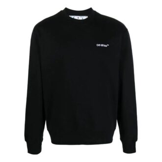 Off-White Hombre FW22 Liso con estampado de logotipo, cuello redondo y manga larga, versión negra