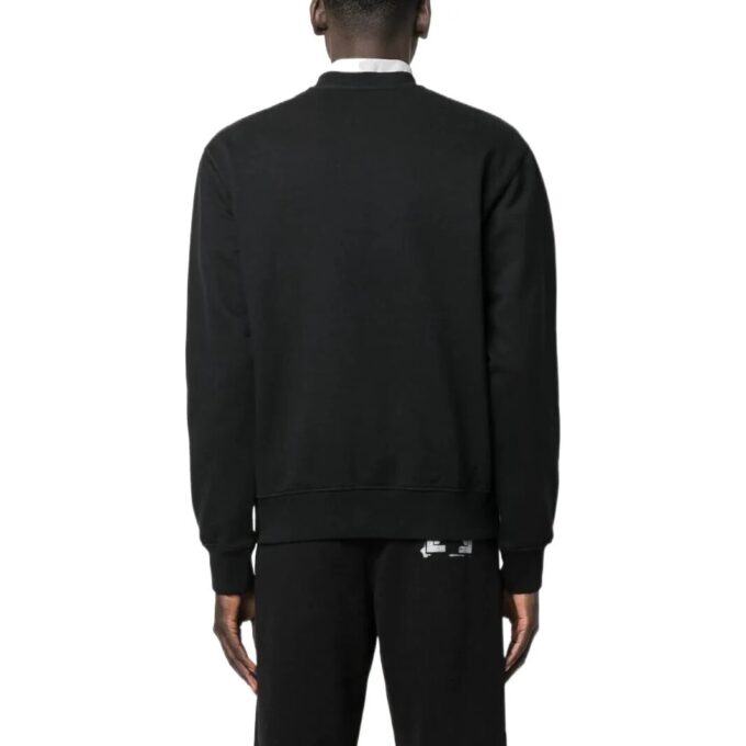 Off-White Hombre FW22 Liso con estampado de logotipo, cuello redondo y manga larga, versión negra