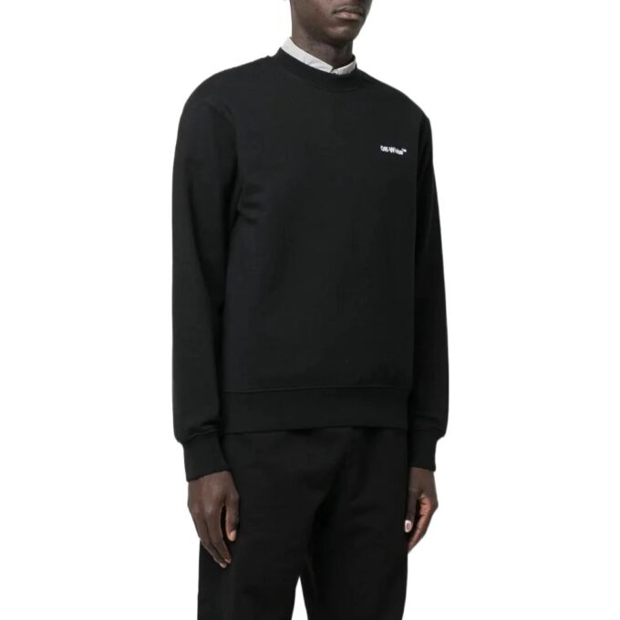 Off-White Hombre FW22 Liso con estampado de logotipo, cuello redondo y manga larga, versión negra