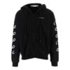 Off-White Hombre FW22 Logo de cadena estampado Cremallera Corte holgado Otoño Negro