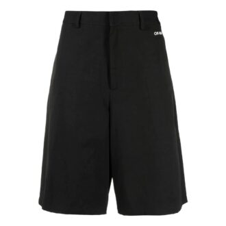 Off-White Hombre FW22 Pantalones Cortos rectos con estampado de colores lisos, negro