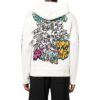Off-White Hombre FW22 Sudadera con capucha de manga larga de color liso con estampado de grafitis, blanca