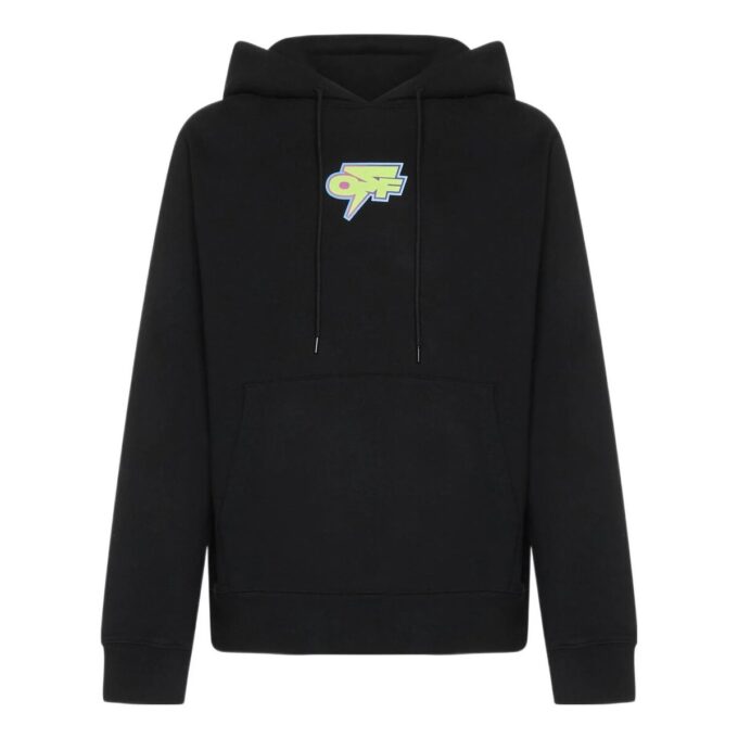 Off-White Hombre FW22 Sudadera con capucha y estampado del logotipo en la espalda, manga larga, versión estándar, negro