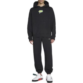 Off-White Hombre FW22 Sudadera con capucha y estampado del logotipo en la espalda, manga larga, versión estándar, negro