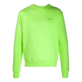 Off-White Hombre Logotipo Alphabet Estampado Manga larga Corte holgado Verde