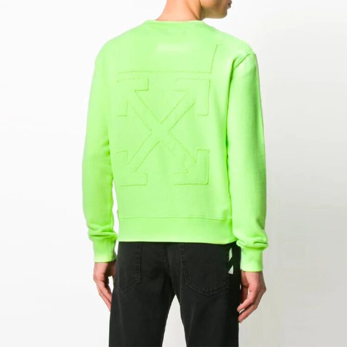 Off-White Hombre Logotipo Alphabet Estampado Manga larga Corte holgado Verde