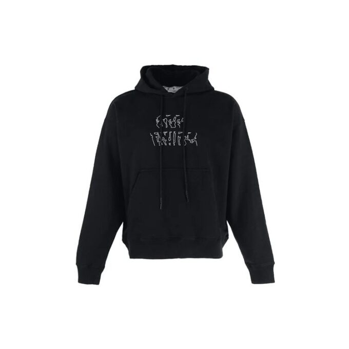 Off-White Hombre Logotipo Bordado Flecha Manga Larga Negro