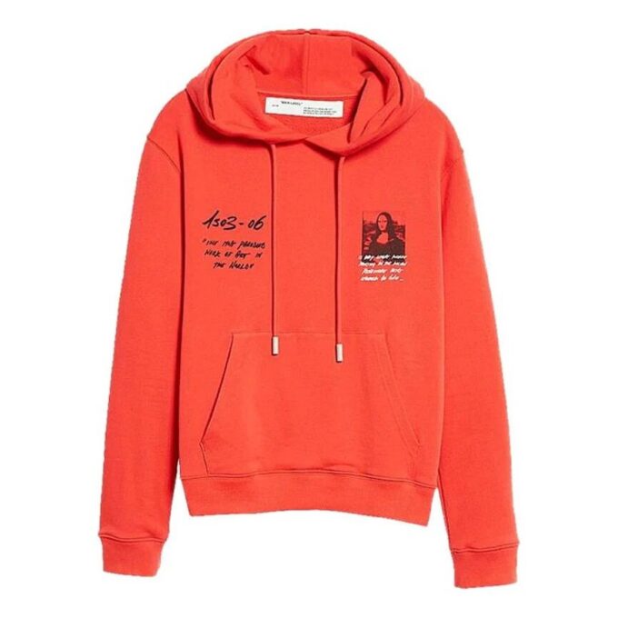 Off-White Hombre Mona Lisa Estampado Holgado Rojo