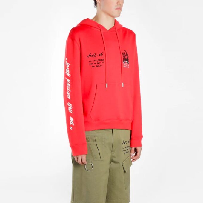 Off-White Hombre Mona Lisa Estampado Holgado Rojo