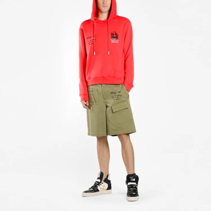 Off-White Hombre Mona Lisa Estampado Holgado Rojo
