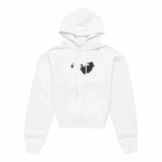 Off-White Hombre Otoño-Invierno 2021 Jersey con estampado de logotipo, versión holgada, blanco