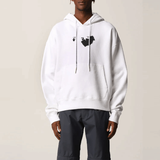 Off-White Hombre Otoño-Invierno 2021 Jersey con estampado de logotipo, versión holgada, blanco