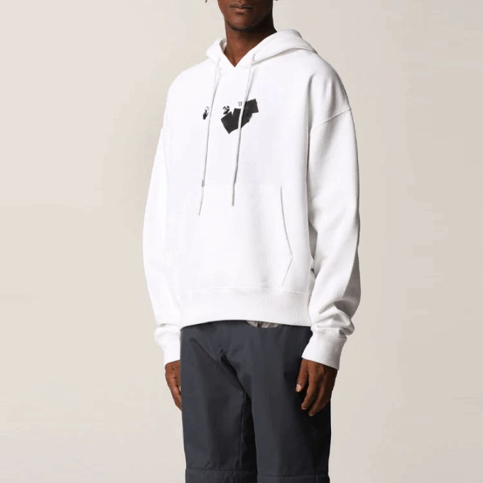 Off-White Hombre Otoño-Invierno 2021 Jersey con estampado de logotipo, versión holgada, blanco
