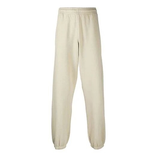 Off-White Hombre Otoño-Invierno 2021 Pantalones deportivos Arrow de color liso, corte holgado, color caqui