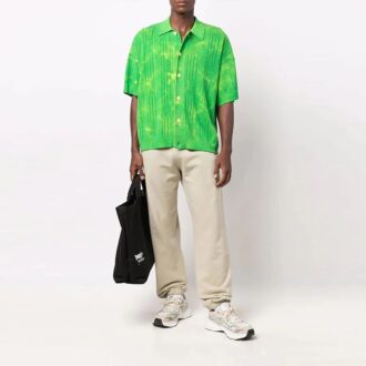 Off-White Hombre Otoño-Invierno 2021 Pantalones deportivos Arrow de color liso, corte holgado, color caqui