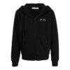 Off-White Hombre Otoño-Invierno 2022 Camiseta con capucha y cremallera, estampado de logotipo, manga larga, versión negra