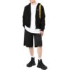 Off-White Hombre Otoño-Invierno 2022 Camiseta con capucha y cremallera, estampado de logotipo, manga larga, versión negra