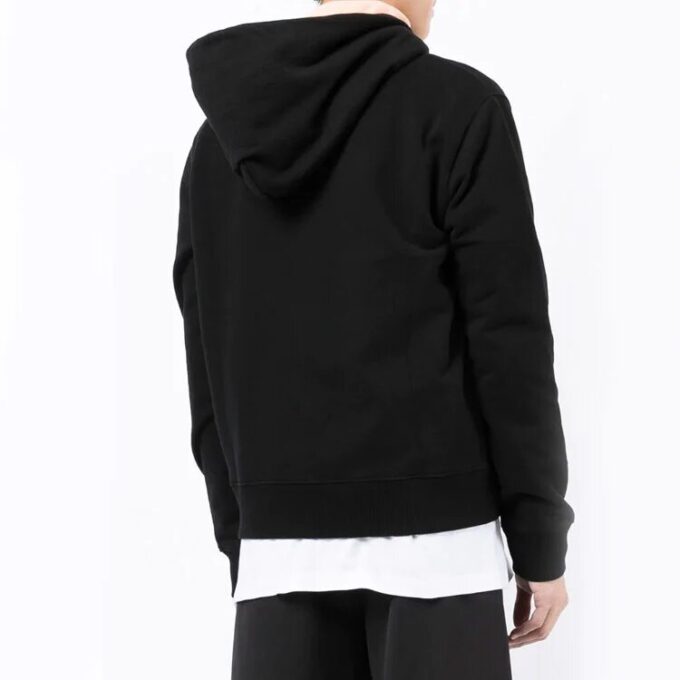 Off-White Hombre Otoño-Invierno 2022 Camiseta con capucha y cremallera, estampado de logotipo, manga larga, versión negra