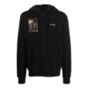 Off-White Hombre Otoño-Invierno 2022 Camiseta con capucha y estampado de personajes, manga larga, corte holgado, negro