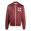 Off-White Hombre Otoño-Invierno 2022 Chaqueta casual con cremallera y estampado de Arrows, corte holgado, rojo