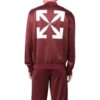 Off-White Hombre Otoño-Invierno 2022 Chaqueta casual con cremallera y estampado de Arrows, corte holgado, rojo