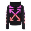 Off-White Hombre SS21 Camiseta de manga larga con estampado de logotipo, corte holgado «Black Fuchsia»