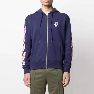Off-White Hombre SS21 Casual con cremallera, versión estándar, azul
